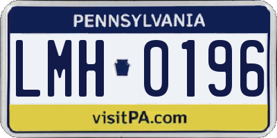 PA license plate LMH0196