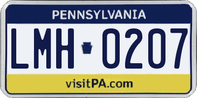 PA license plate LMH0207
