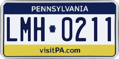 PA license plate LMH0211