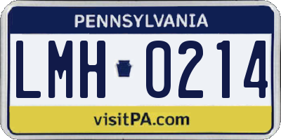 PA license plate LMH0214