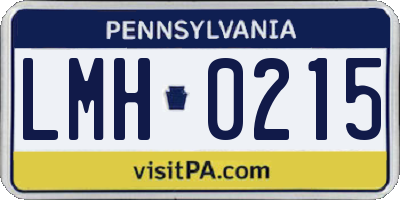 PA license plate LMH0215