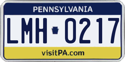 PA license plate LMH0217