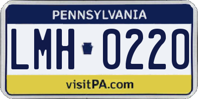 PA license plate LMH0220
