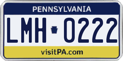 PA license plate LMH0222