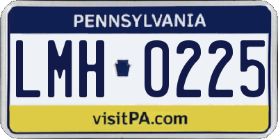 PA license plate LMH0225