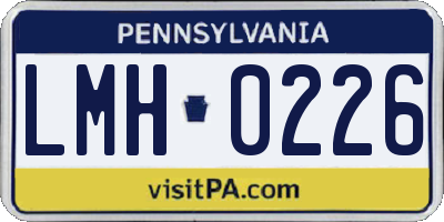 PA license plate LMH0226