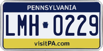 PA license plate LMH0229