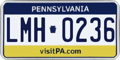 PA license plate LMH0236