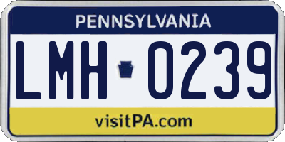 PA license plate LMH0239