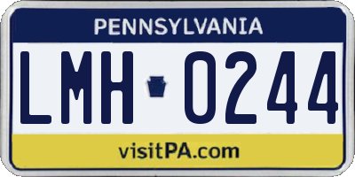 PA license plate LMH0244