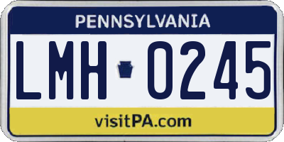PA license plate LMH0245