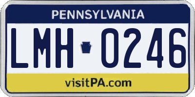 PA license plate LMH0246