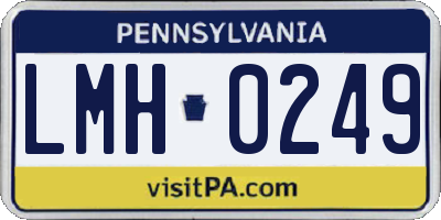 PA license plate LMH0249