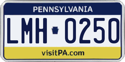 PA license plate LMH0250