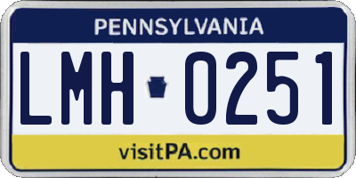 PA license plate LMH0251