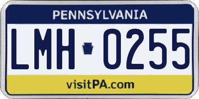 PA license plate LMH0255