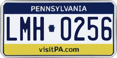 PA license plate LMH0256