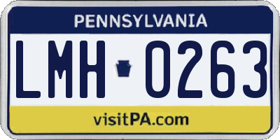 PA license plate LMH0263