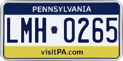 PA license plate LMH0265