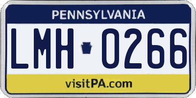 PA license plate LMH0266