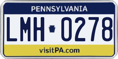 PA license plate LMH0278