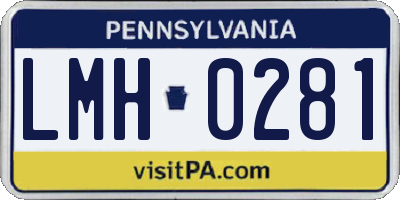 PA license plate LMH0281