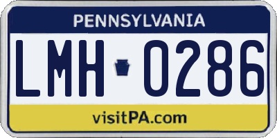PA license plate LMH0286