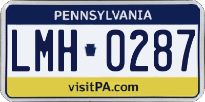 PA license plate LMH0287