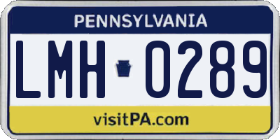 PA license plate LMH0289
