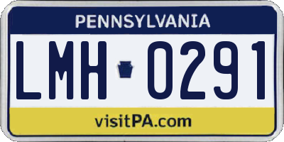 PA license plate LMH0291