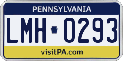 PA license plate LMH0293