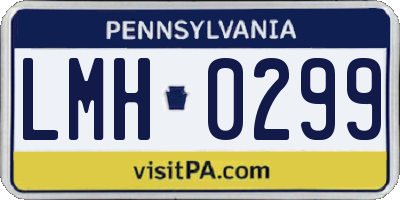 PA license plate LMH0299