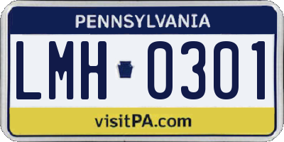 PA license plate LMH0301
