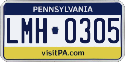 PA license plate LMH0305