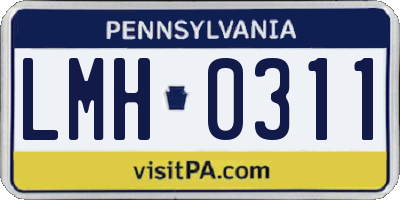 PA license plate LMH0311
