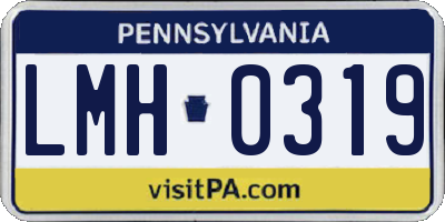 PA license plate LMH0319