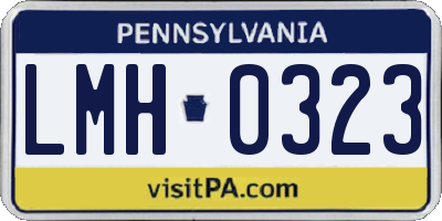 PA license plate LMH0323
