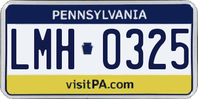 PA license plate LMH0325