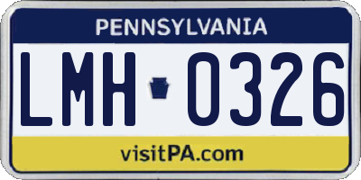 PA license plate LMH0326