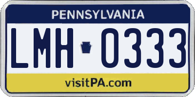 PA license plate LMH0333