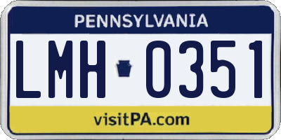 PA license plate LMH0351