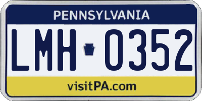 PA license plate LMH0352