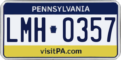 PA license plate LMH0357