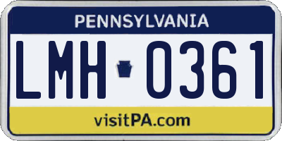 PA license plate LMH0361