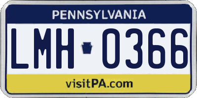 PA license plate LMH0366