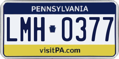 PA license plate LMH0377