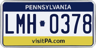 PA license plate LMH0378