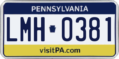 PA license plate LMH0381