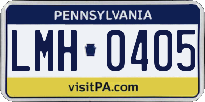 PA license plate LMH0405