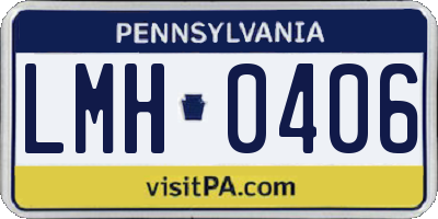 PA license plate LMH0406